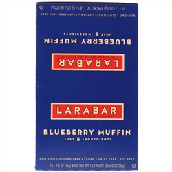 Larabar, The Original Fruit & Nut Food Bar, Blueberry Muffin, 16 Bars, 1.6 oz (45 g) Each