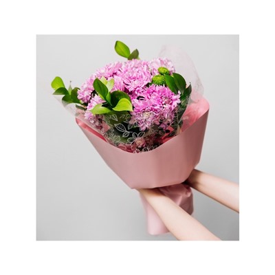 Плёнка для цветов упаковочная глянцевая прозрачная «Цветы», белая, 0.6×10 м