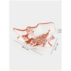 Блюдо сервировочное новогоднее Доляна «Новогодние забавы», 17.7×18.5×3.5 см, стекло, белое, красное