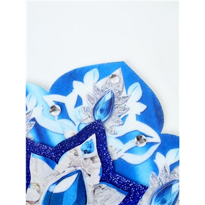 Карнавальный кокошник «Синие цветы» фетр с блёстками