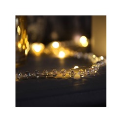 Гирлянда «Нить» 2 м роса с насадками «Бусы», IP20, нить серебристая, 20 LED, батарейки AAx2 (не в комплекте), 2 режима, свечение тёплое белое