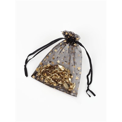 Мешочек подарочный «Звёздный дождь», 10×12, цвет чёрный с золотом
