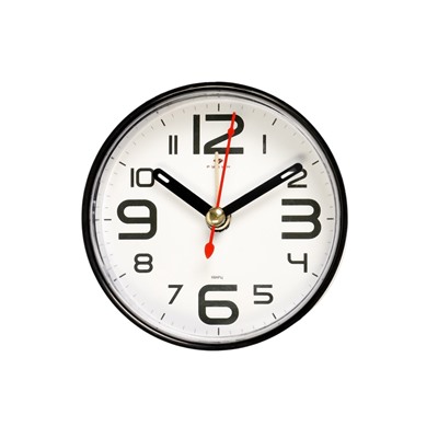 Будильник-часы настольные «Классика», 8×8 см, от батарейки АА, чёрный