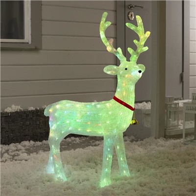 Светодиодная фигура «Олень» 66×32×100 см, акрил, 150 LED, 4.5V, свечение мульти (RGB)