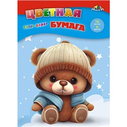 Набор цветной бумаги А4 16л  8цв "Мишутка" С0005-78 АппликА