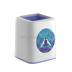 Подставка настольная пластиковая Forte, Meditation, белая с фиолетовой вставкой