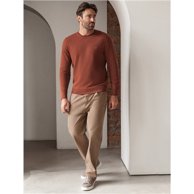 Джемпер с круглым воротом из хлопка с нейлоном