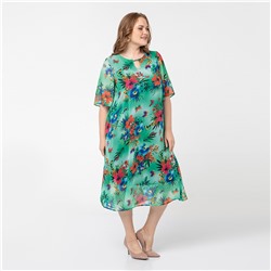 Платье, шифоновое, зеленый