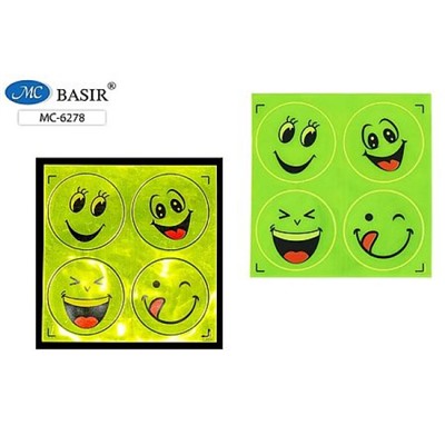 Набор светоотражающих фигурных наклеек "СМАЙЛЫ" 4 шт d= 5 см МС-6278 Basir