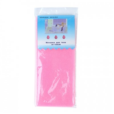 Мочалка японская нейлоновая, розовая