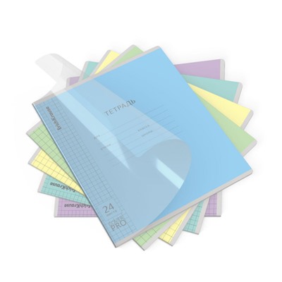 Тетрадь  24л клетка с пластиковой обложкой 56374 Классика CoverPrо® ассорти ErichKrause