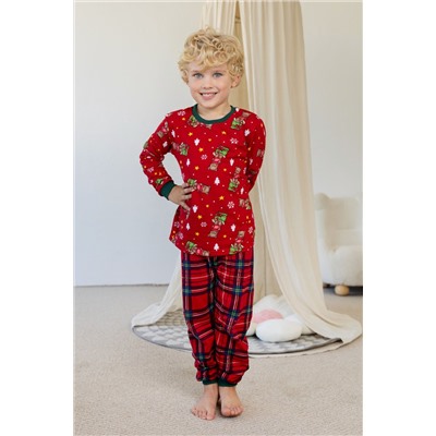 Новогодняя  - детская пижама теплая