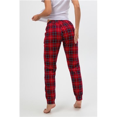 Пижама женская Пингвин (Белый/красная клетка)