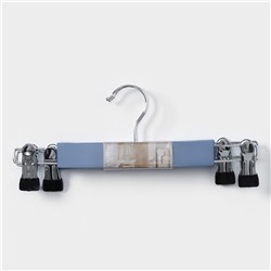Вешалки для брюк и юбок LaDо́m Brillant, 28×12×2.3 см, 2 шт., деревянные, с зажимами, синии