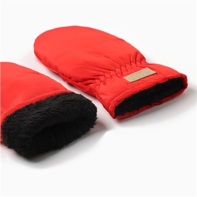 Варежки женские меховые MIST, размер 26 см, красные