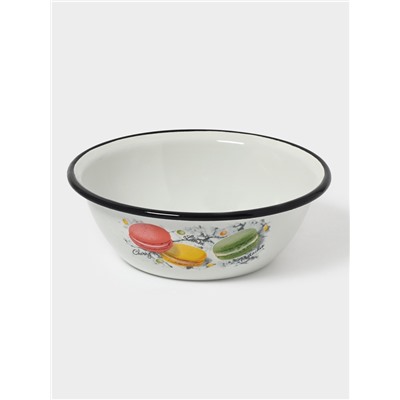 Миска эмалированная «Цветное печенье», 800 мл, белая