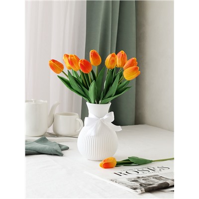 Цветок искусственный Тюльпан 30 см желто-красные / 1205 /уп 200/1200/ латэкс