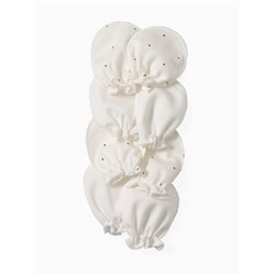 Антицарапки для новорожденных 4 пары, хлопок 100%, белые