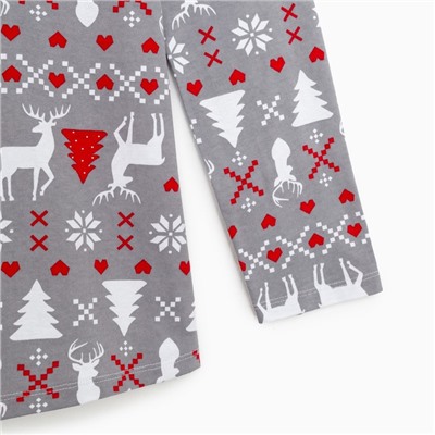 Пижама новогодняя женская (рубашка, брюки) KAFTAN «Скандинавия», размер 52-54