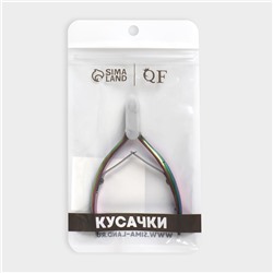 Кусачки маникюрные для кутикулы, изогнутое лезвие, двойная пружина, 10.5 см, длина лезвия-5 мм, цвет хамелеон