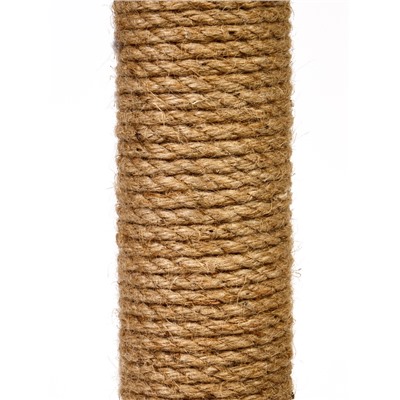 Когтеточка-столбик Petmil «Релакс», 60×35×35 см, с полкой - лежанкой и игрушкой, джут, бежевая