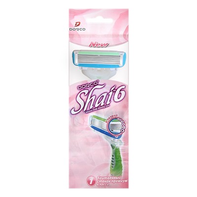 Станок для бритья для ЖЕНЩИН с несъемной головкой DORCO EVE/SHAI Vanilla-6 (1 шт.), SXA 300-1P