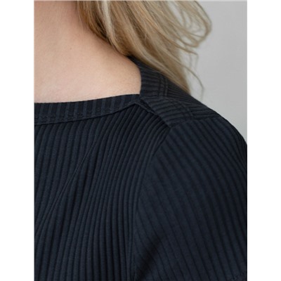 Футболка из трикотажа в широкий рубчик