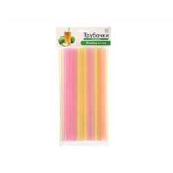 Трубочки для напитков, 50 шт, в п/эт,уп, 24 см ф0,8, цветные GRIFON 5/25 105-103