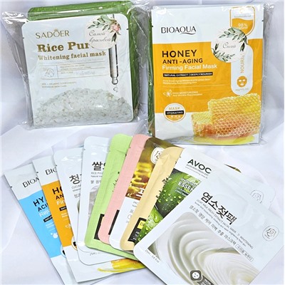 Набор 10 тканевых масок ассорти