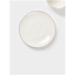 Чайная пара Доляна «Млечный путь», 2 предмета: чашка 220 мл, блюдце d=13.5 см, фарфор, белая в крапинку