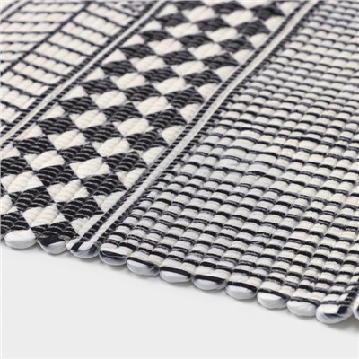 Коврик для дома Доляна «Индиго», 47×80 см, чёрно-белый