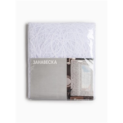 Тюль на кухню без шторной ленты, размер 165×170 см, цвет белый, 100% полиэстер