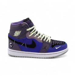 Кроссовки высокие из натуральной кожи В925-1 сине фиолетовые