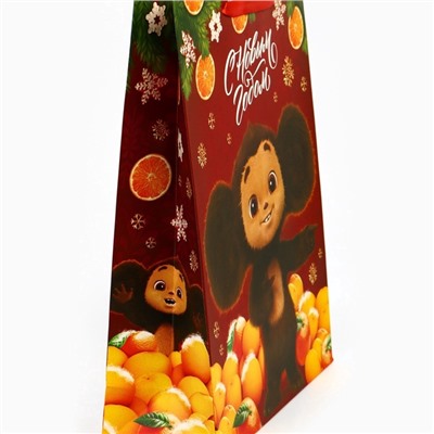 Пакет подарочный новогодний «С Новым годом!», 31×40×11.5 см, упаковка, Чебурашка