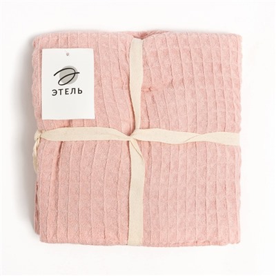 Набор для бани и ванной Этель «Вафля» полотенце 70×140 см+чалма 21×25 см, цв.розовый