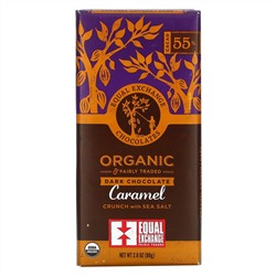 Equal Exchange, Organic, темный шоколад, карамель и морская соль, 55% какао, 80 г (2,8 унций)