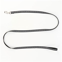 Шлейка с поводком «Косточки», ОШ 22-34 см, ОГ 22-34 см, поводок 1×120 см, светоотражающая, чёрная