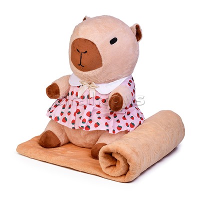 Мягкая игрушка "Капибара" с пледом