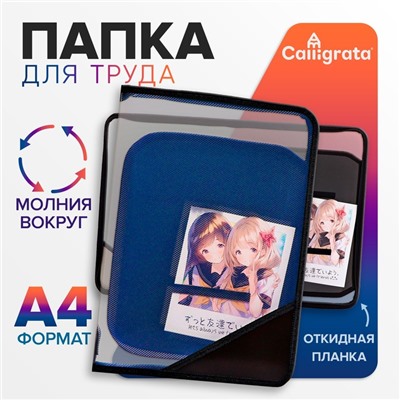 Папка для труда, А4, пластиковая, 23×32.5×2.5 см «Аниме снимок»