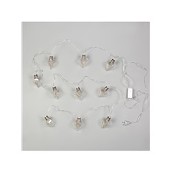Гирлянда «Нить» 3 м с насадками «Лампочки кристалл», IP20, прозрачная нить, 80 LED, свечение мульти, 8 режимов, 220 В