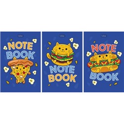 Блокнот А6  40л клетка на склейке "Cats-Fast food" (077046) Хатбер