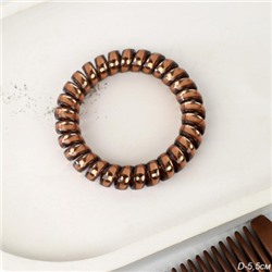 Резинка для волос коричневая / YY058-5 /уп 100/пружинка