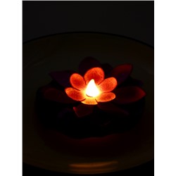 Садовый светильник для водоёмов «Лотос», 10×13×15 см, на батарейке, фиолетовый