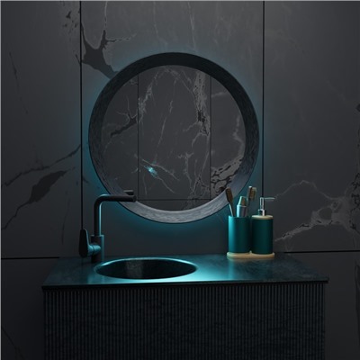 Аксессуары для ванной «Натура», 2 предмета: дозатор 400 мл, стакан, на подставке, зелёные