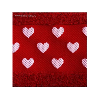 Полотенце махровое «Этель. Это любовь», 30×60 см, 100% хлопок, бордовое