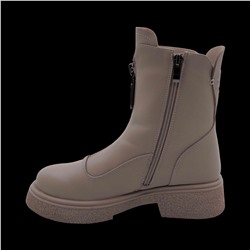 Ботинки из натуральной кожи на меху РА19-2 бежевые