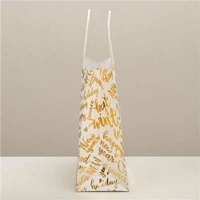 Пакет подарочный новогодний крафтовый Best winter, 12×21×9 см