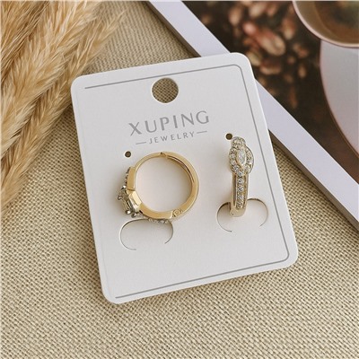 Серьги коллекция "Xuping" покрытие позолота, вставка: фианиты, арт.004.023