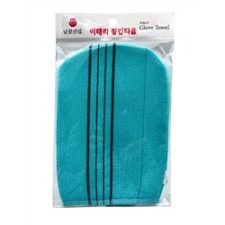 Bath Towel Мочалка-варежка для душа с пилинг-эффектом, уплотненная, голубой 28188
