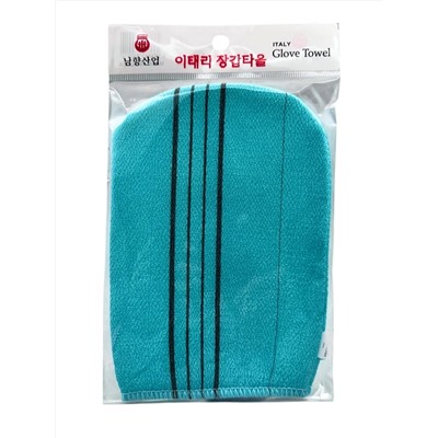 Bath Towel Мочалка-варежка для душа с пилинг-эффектом, уплотненная, голубой 28188